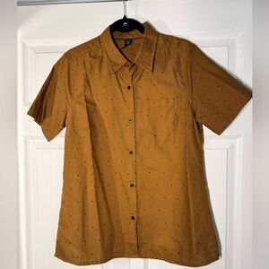 Mustard Short Sleeve Button Down Shirt